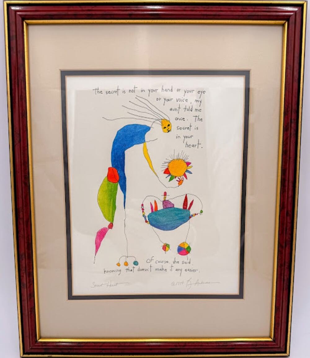 1994 Brian Andreas StoryPeople Secret Heart Framed Art Print